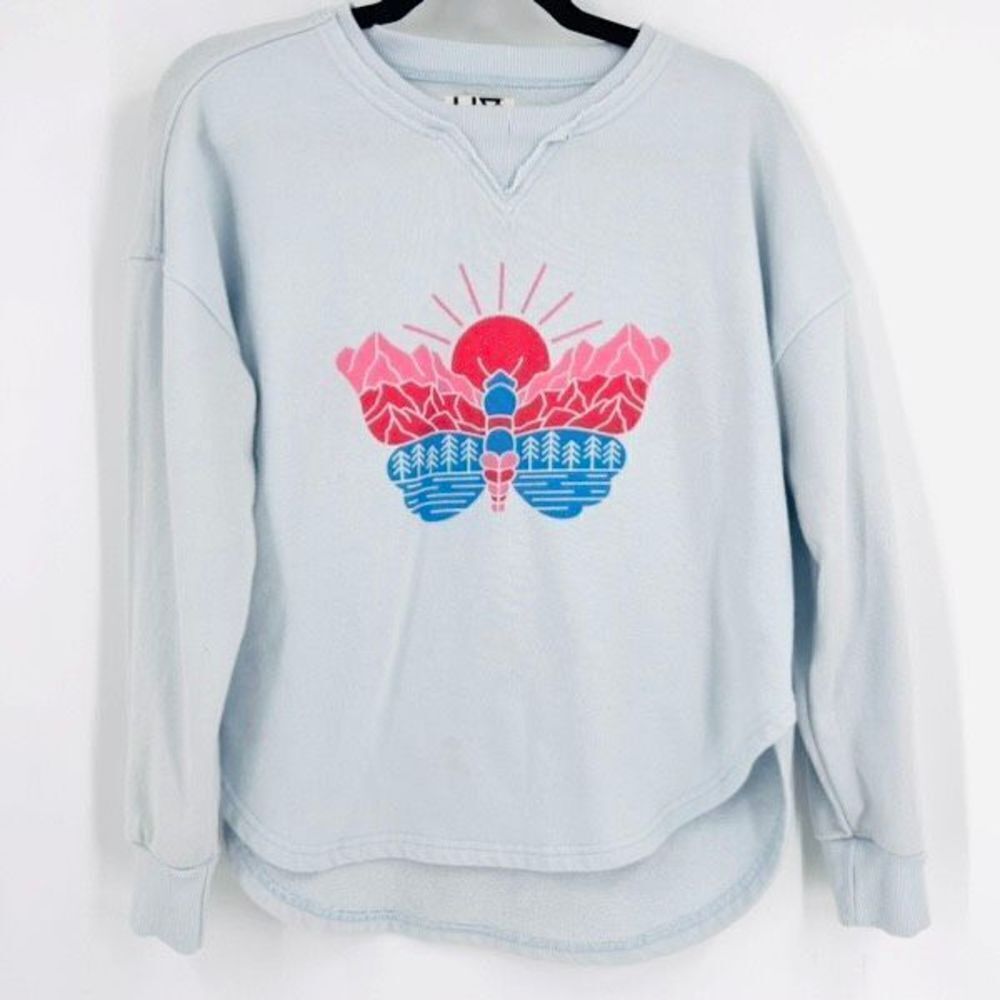 Liv Outdoor Life Integrity Earth Women's Graphic Sweater Light Blue Size Medium